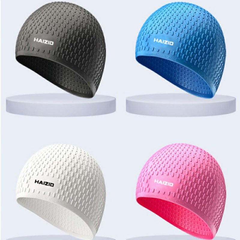 Silicone Swimming Cap Grey, Waterproof Swim Hat for Men and Women image 1