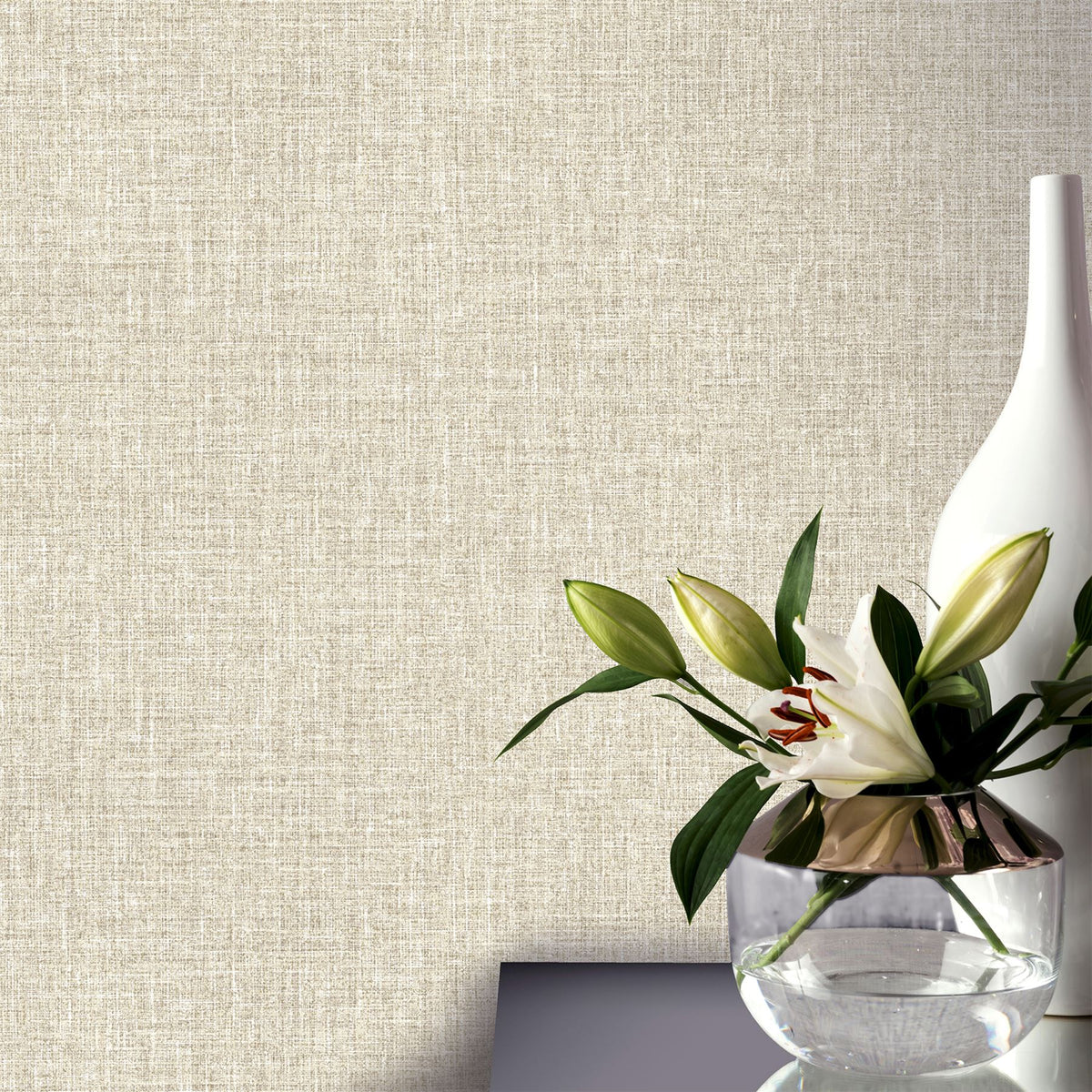 Luxe Hessian Taupe Wallpaper image 2