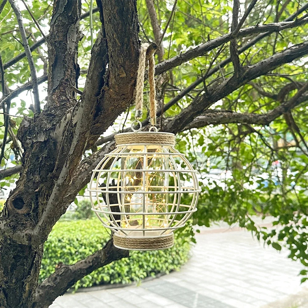 Metal Cage LED Lantern Battery Powered 7.3" Tall White-4