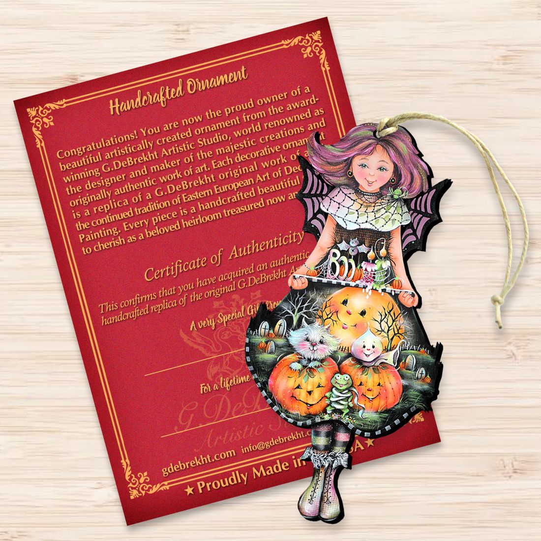 Halloween Fairy Wooden Ornaments by Jamie Mills-Price - Thanksgiving Halloween Decor - 8457412-3