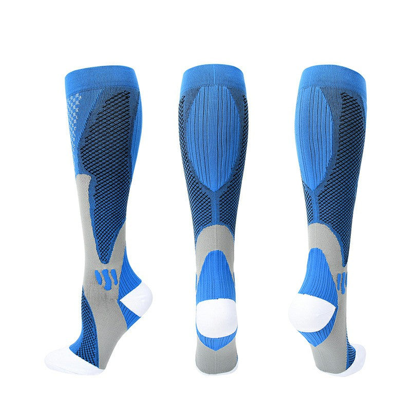 Compression Socks Blue Size L/XL, Calf and Shin Support for Running image 1