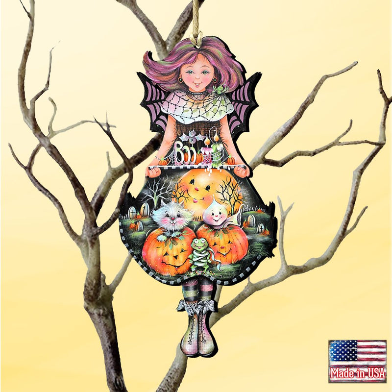 Halloween Fairy Wooden Ornaments by Jamie Mills-Price - Thanksgiving Halloween Decor - 8457412-0