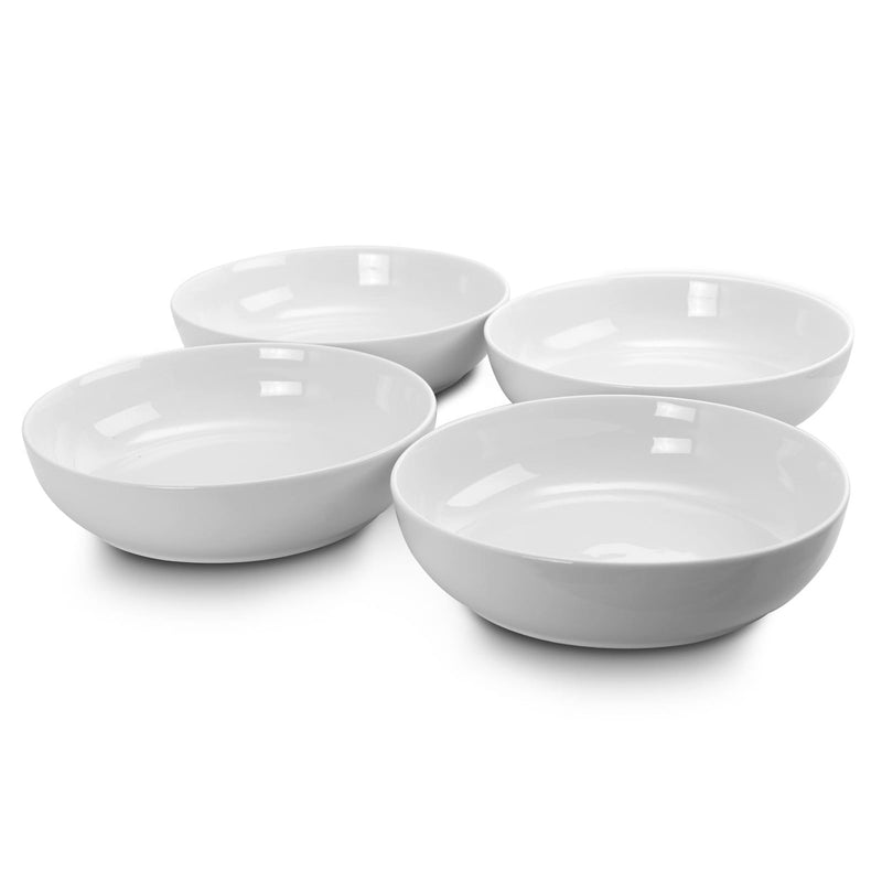 Gibson Home Extra Wide 8.5 in. Stoneware Dinner and Serving Bowls in White, Set of 4-0