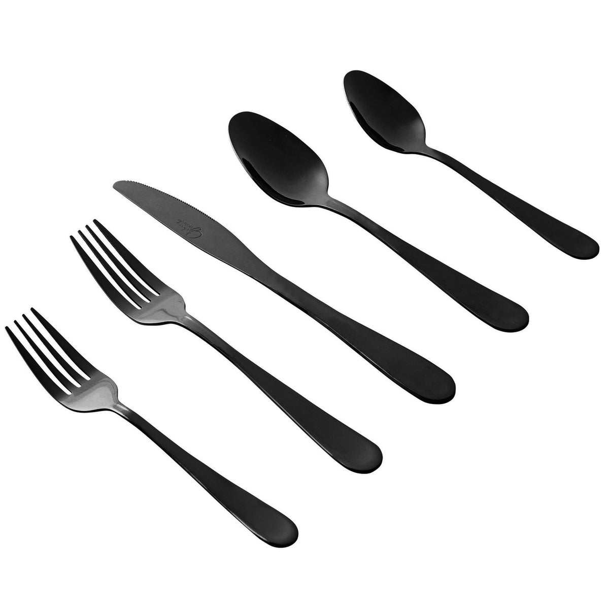 Gibson Home Stravidia 20 Piece Flatware set in Black Stainless Steel-0