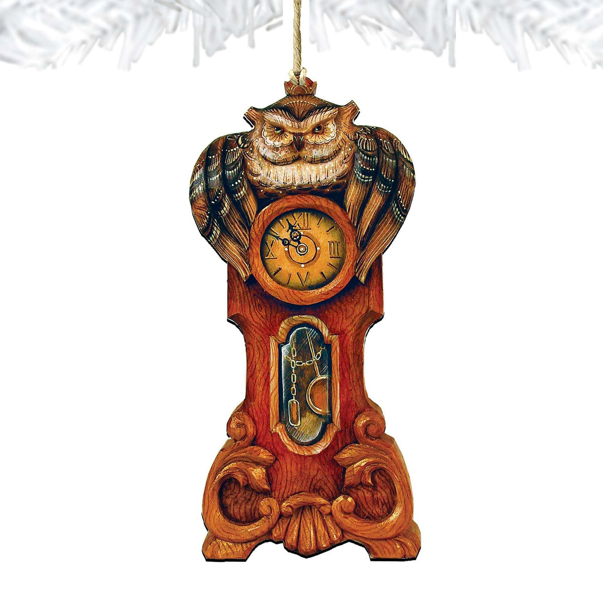 Owl Clock Wooden Ornaments Halloween by G. DeBrekht - Thanksgiving Halloween Decor - 8153311-4