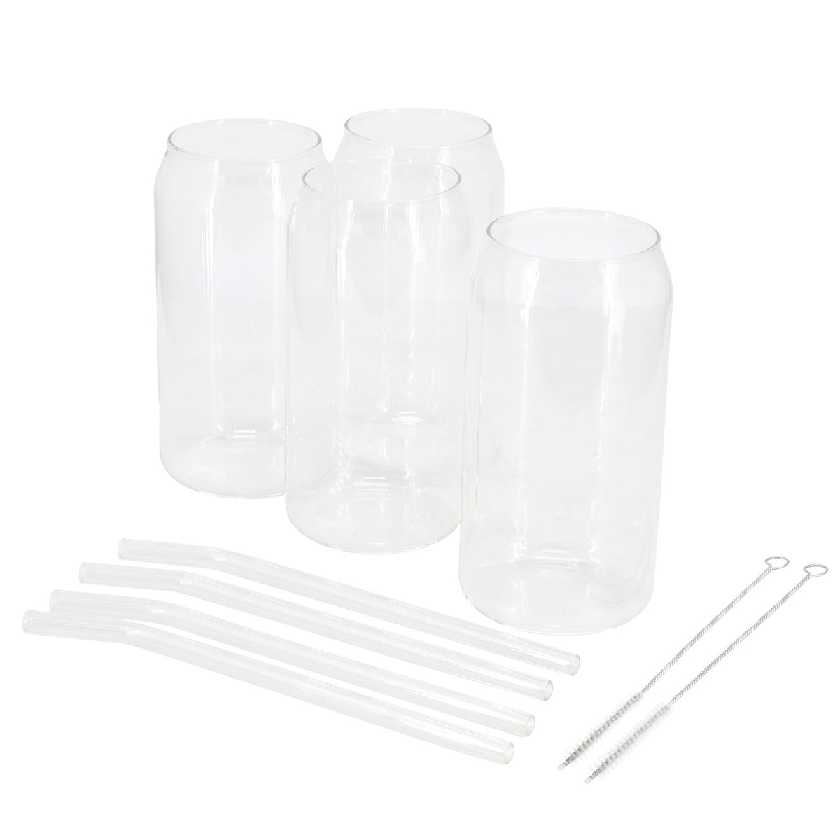 Gibson Home Zadie 10 Piece Glass Tumbler and Straw Set in Clear-0
