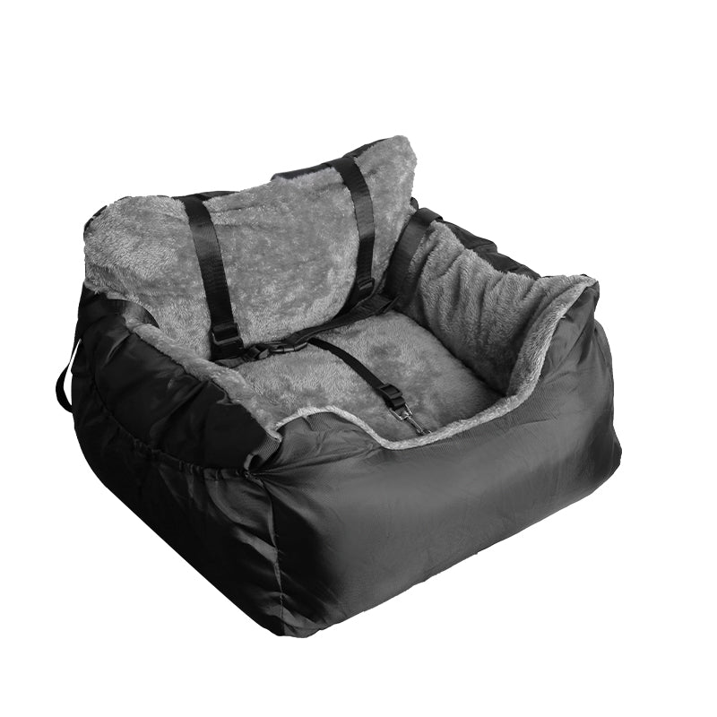 Dog Car Seat Black, Plush Booster Seat for Small Dogs and Cats with Safety Leash image 5