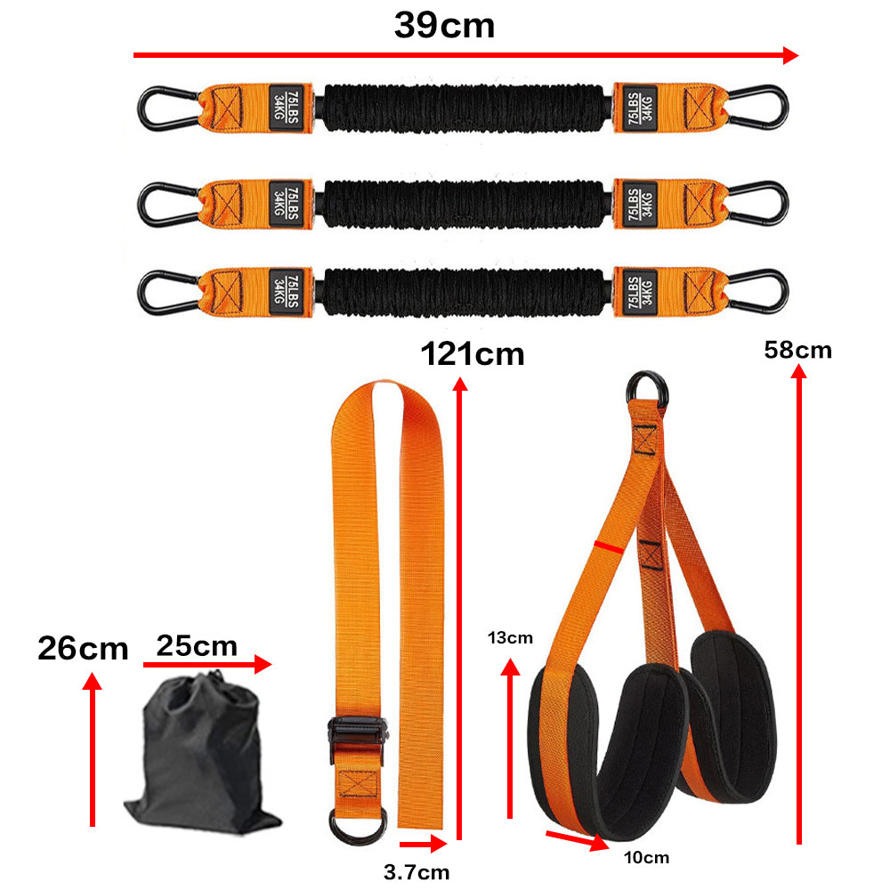 Pull Up Assistance Bands Set with Knee Rest, 225lb Resistance Training Kit image 9