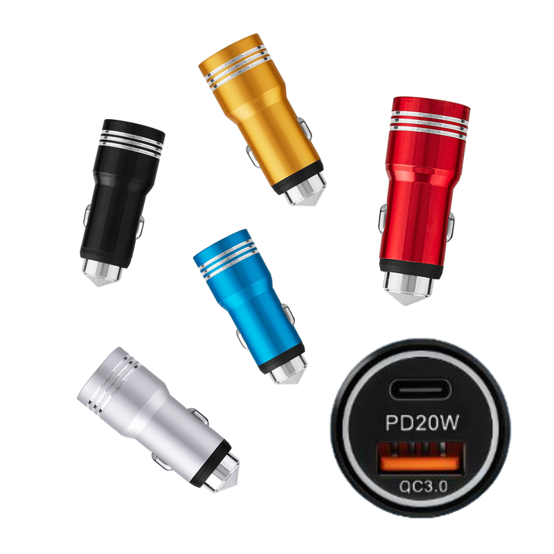 Car Charger 20W Dual Port, Metal PD and QC3.0 Fast USB Adapter image 0