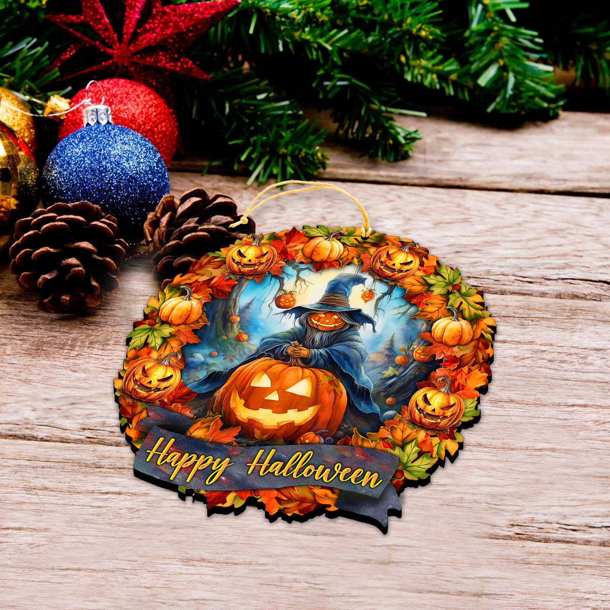 Happy Halloween Wreath Ornaments by G. Debrekht  - Halloween Decor - 8652821-3