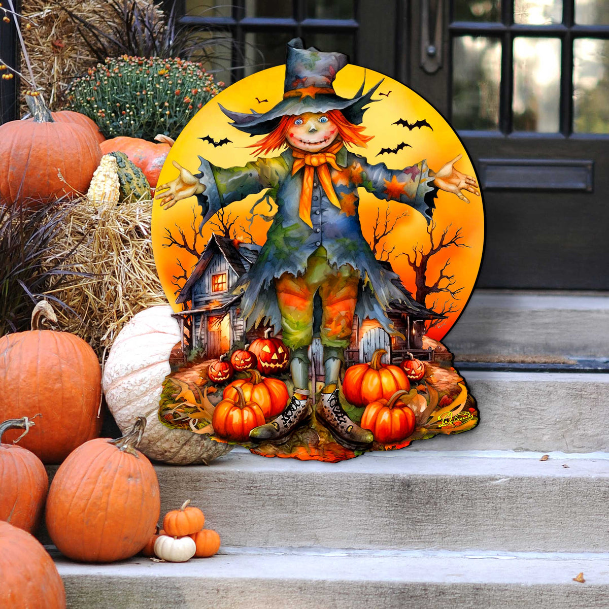 Halloween Scarecrow Holiday Door Decor by G. DeBrekht - Halloween Decor - 8652798H-1