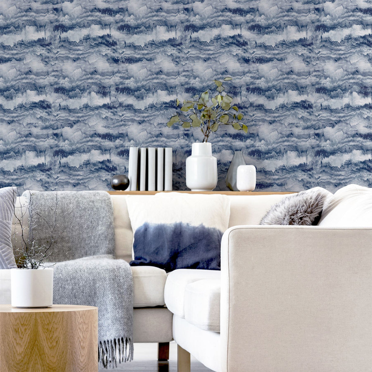 Painted Canvas Navy Wallpaper image 2