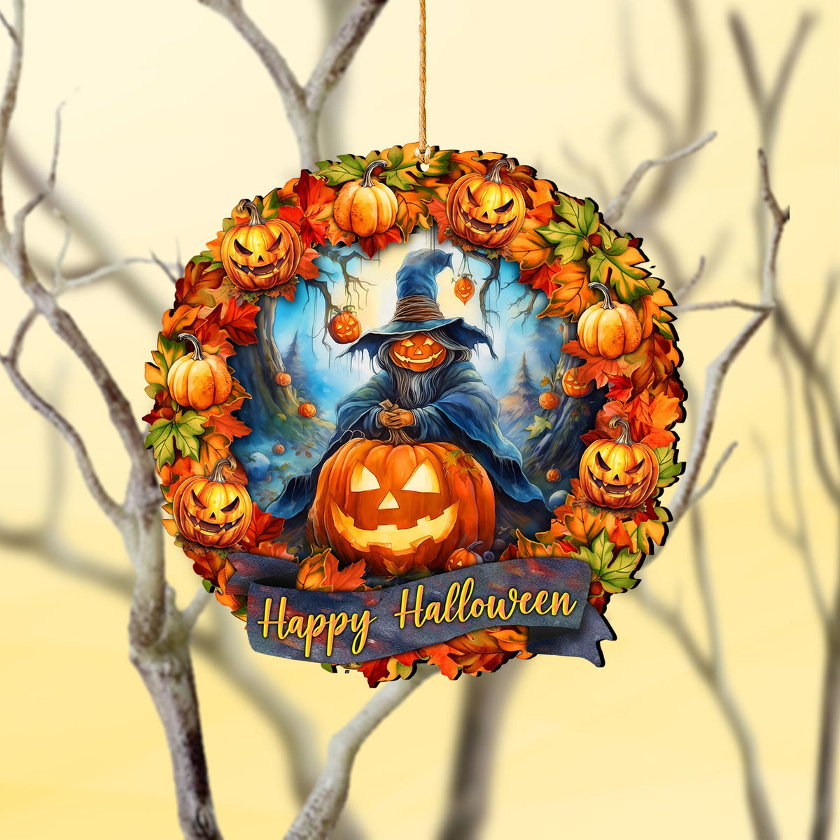 Happy Halloween Wreath Ornaments by G. Debrekht  - Halloween Decor - 8652821-0