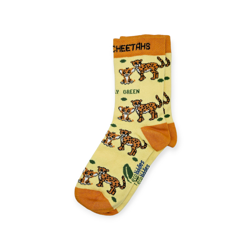 CARING CHEETAHS ORGANIC COTTON KIDS SOCKS