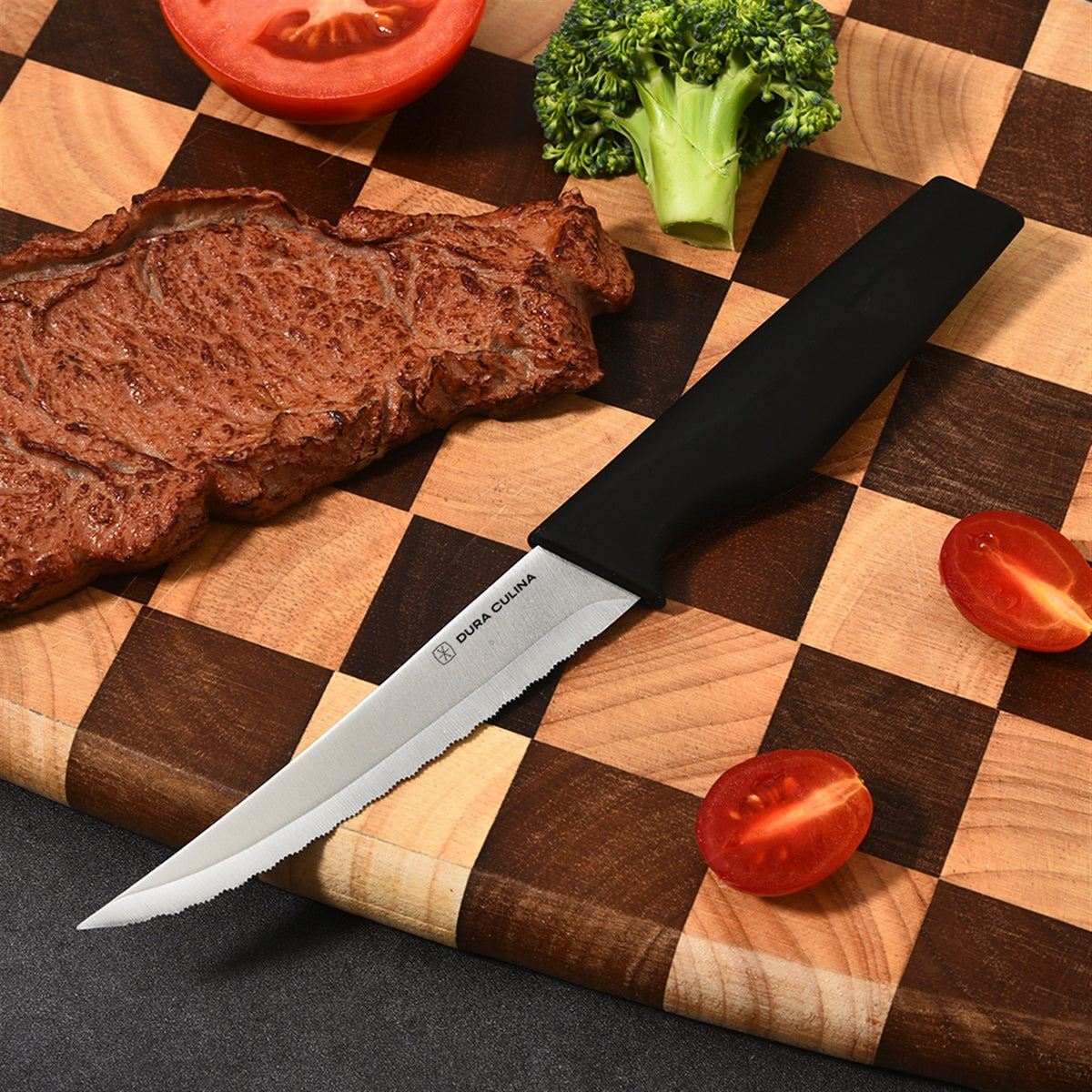 8-Piece Steak Knife Set - High Carbon Stainless Steel Serrated Blades with Ergonomic Handles, 4.5” Premium Kitchen Knives for Dining-2