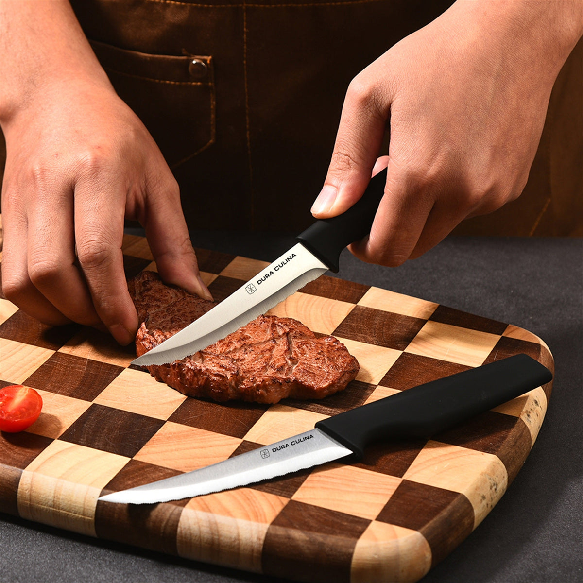 8-Piece Steak Knife Set - High Carbon Stainless Steel Serrated Blades with Ergonomic Handles, 4.5” Premium Kitchen Knives for Dining-3
