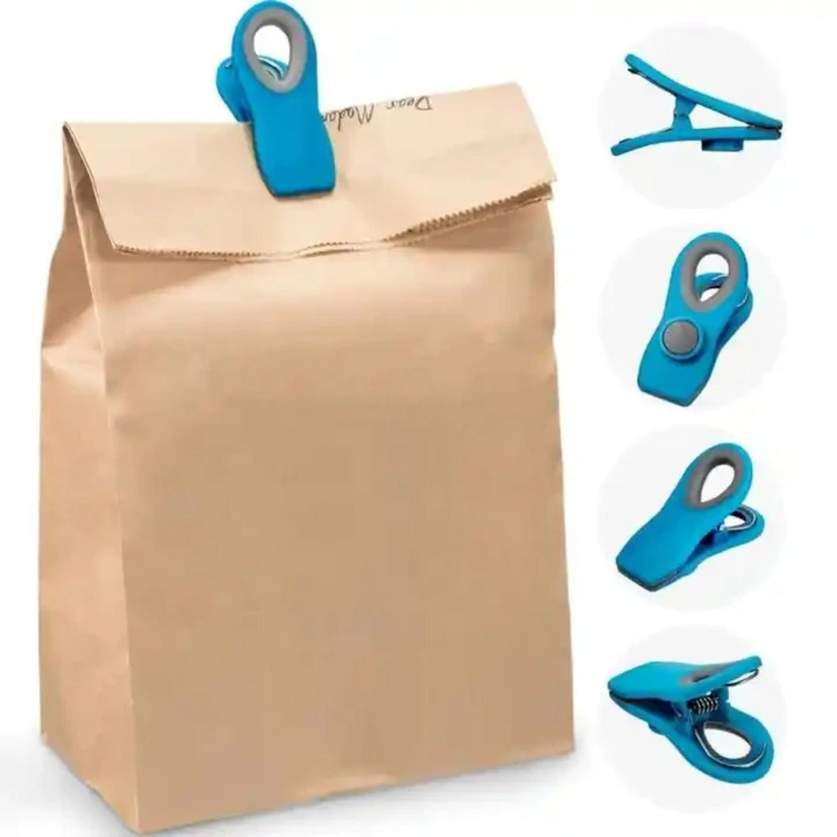 10-Piece Magnetic Bag Clip Set, Multi Blue