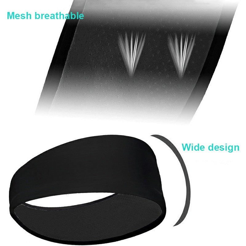 Sports Headband Black, Unisex Sweatband for Running, Yoga and Gym image 3