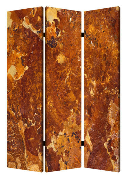 48" X 72" Multi Color Wood Canvas Brown Marble  Screen-0