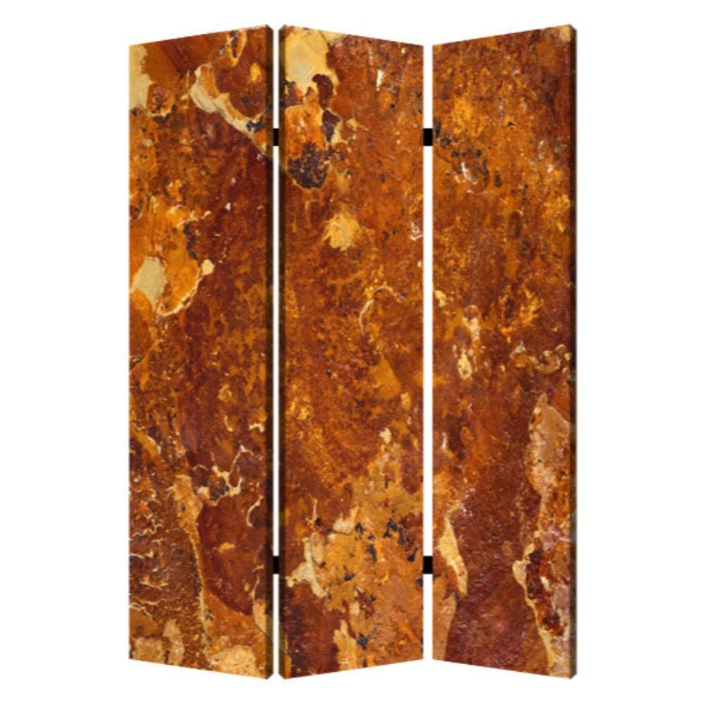 48" X 72" Multi Color Wood Canvas Brown Marble  Screen-1