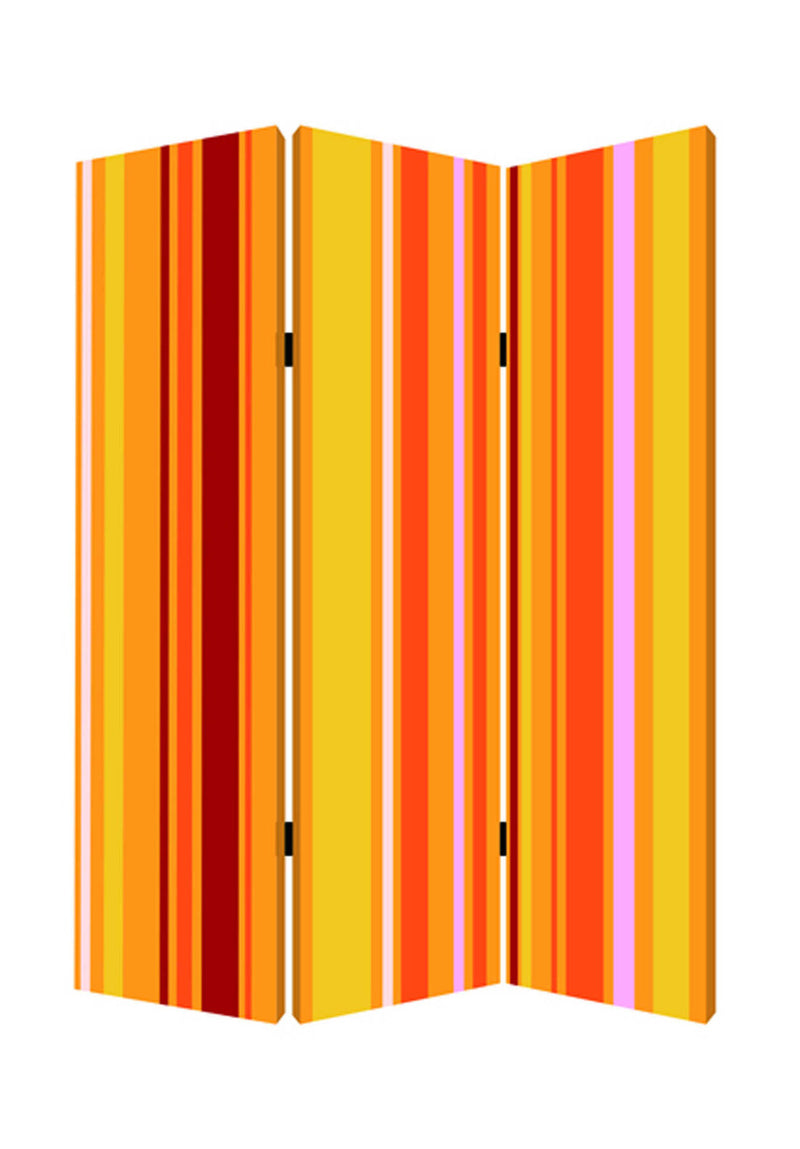 48 X 72 Multi Color Wood Canvas Deep Saffron  Screen-0
