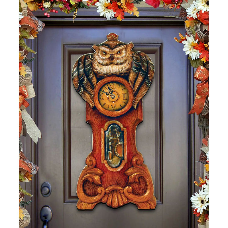 Owl Clock Halloween Door Decor by G. DeBrekht - Thanksgiving Halloween Decor - 8153311H-0
