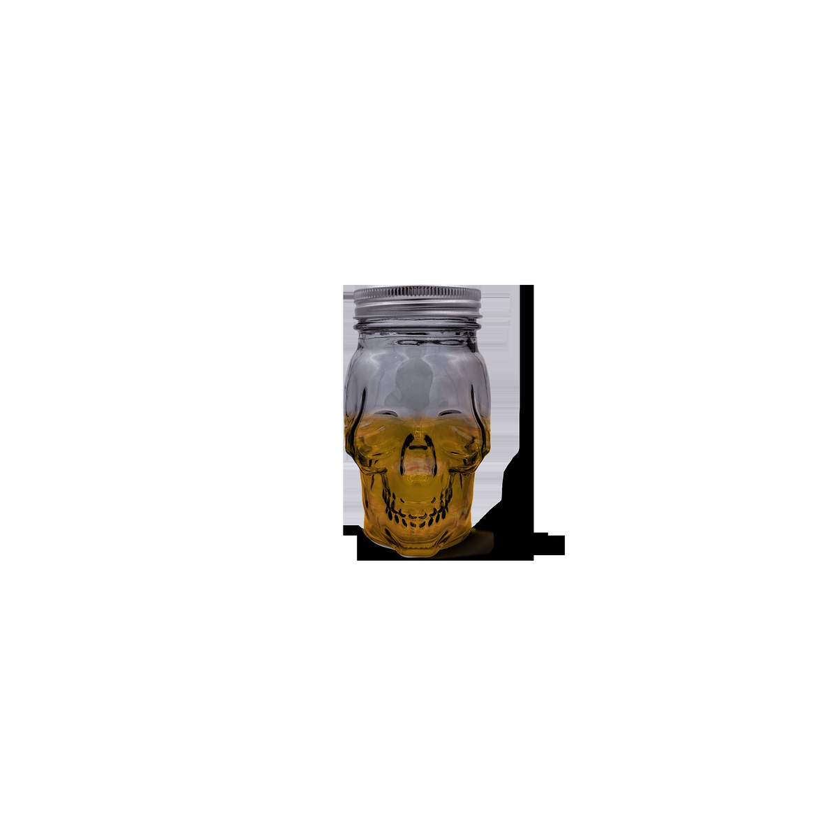 Skull Mason Jar with Lid, 4-Piece Set (2 skull Mason Jars & 2 Lids) 16oz, Smoke-1