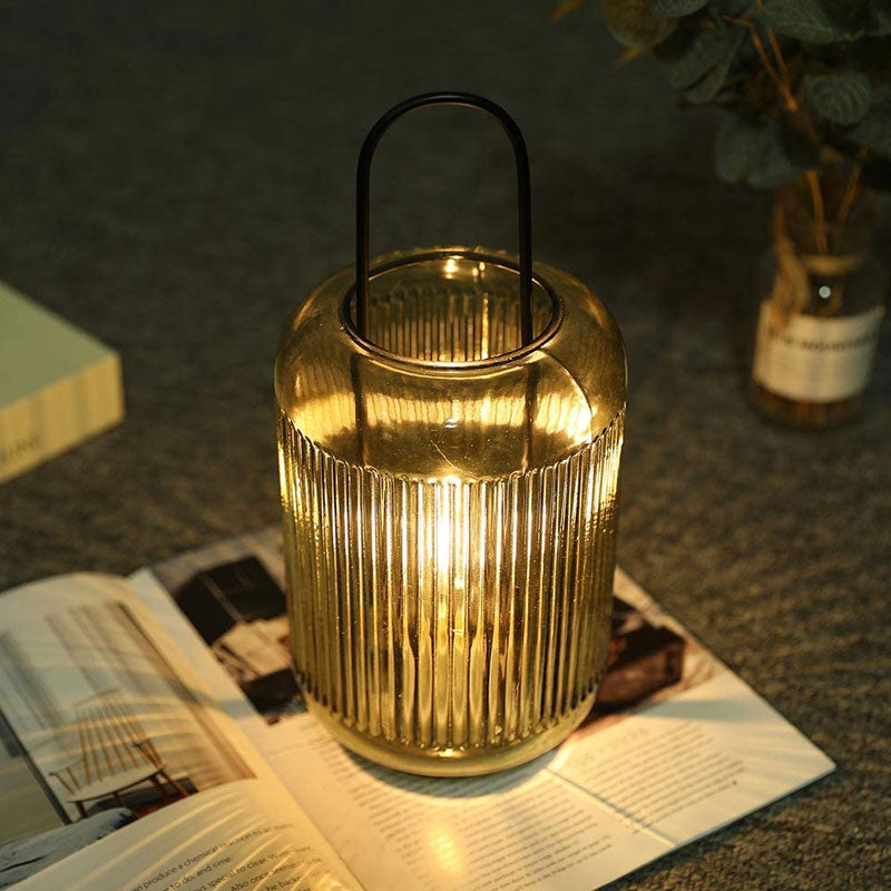 11.5''H Battery Powered Table Lamp (Amber-Green)-3