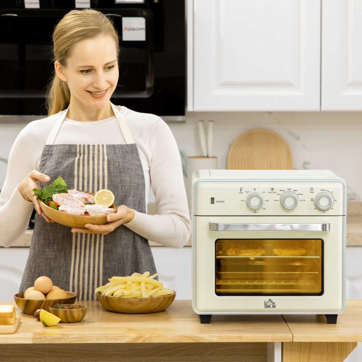 7-in-1 Toaster Oven 4-Slice w/ 60-min Timer Adjustable Thermostat 1400W