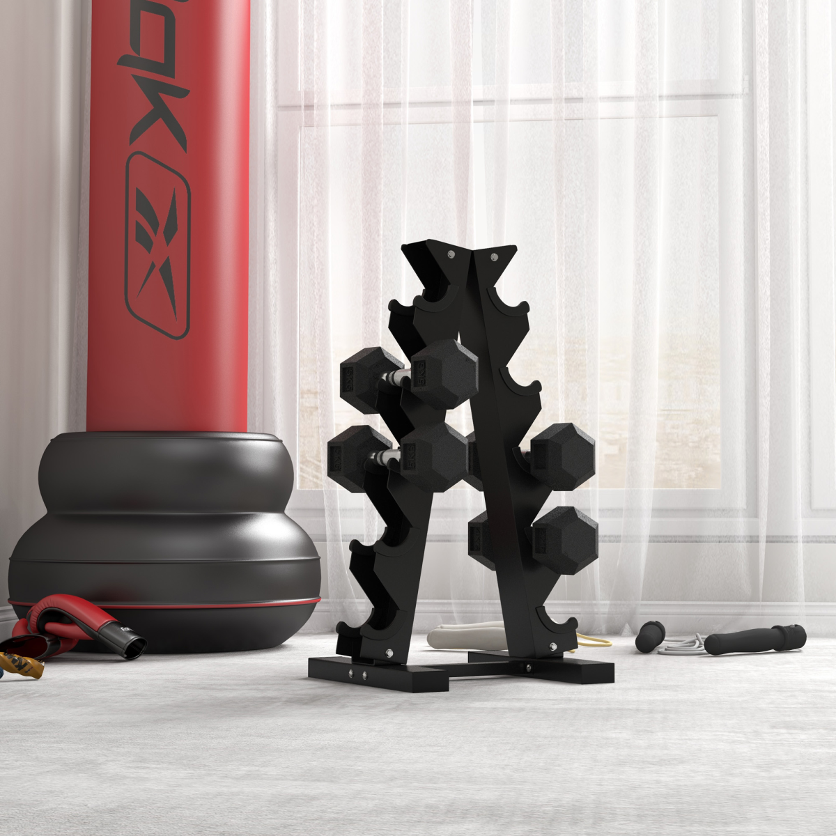 Hexagonal Dumbbells Kit Weight Lifting Exercise for Home Fitness 2x5kg