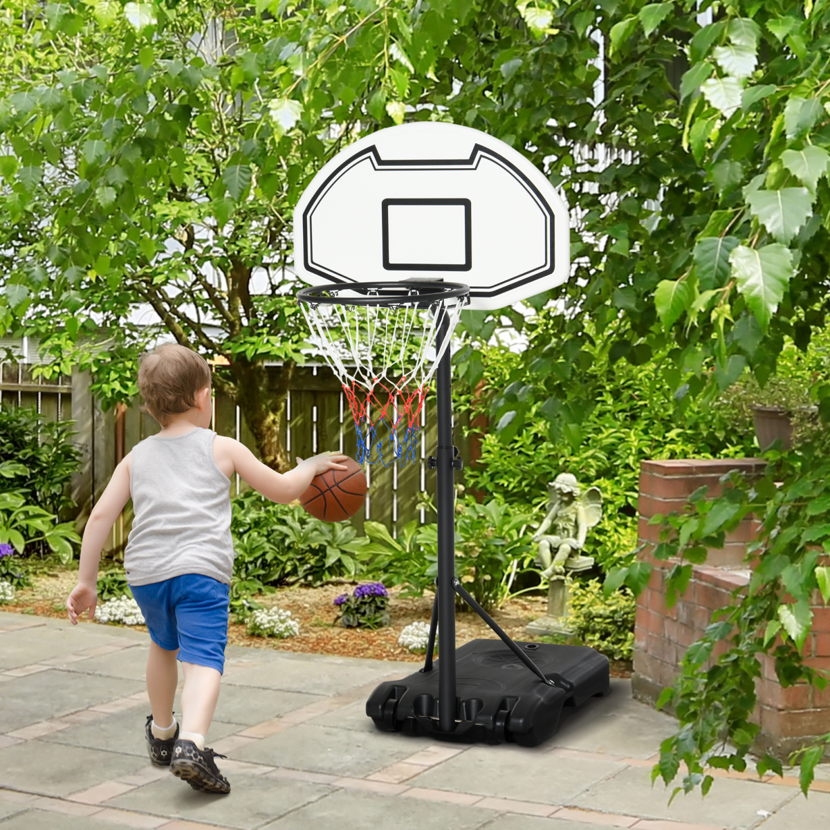 Basketball Stand and 94-123cm Height Adjustable Hoo For Pool Side