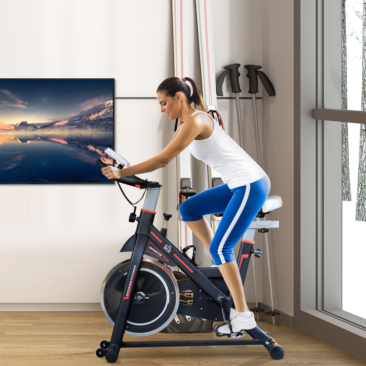 8kg Flywheel Exercise Racing Bicycle Cardio Adjustable Resistance LCD