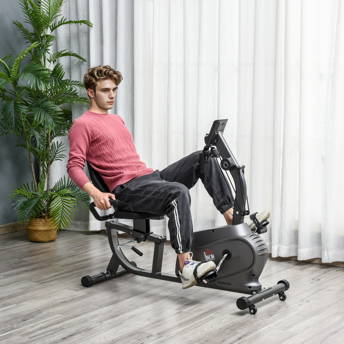 Exercise Training Stationary Cycling Bike with LCD Monitor and Pad Holder
