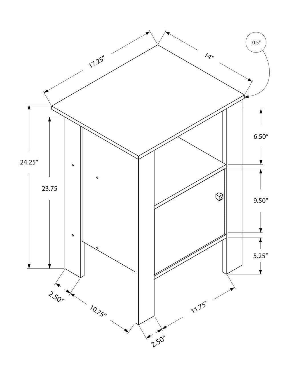 24" Espresso Nightstand-4