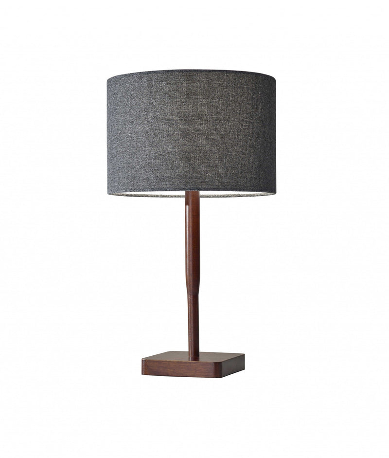 Cozy Cabin Walnut Wood Finish Table Lamp-0