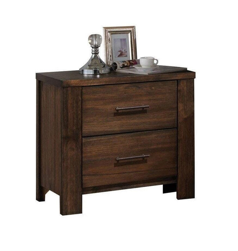 25" Brown Two Drawers Nightstand-0