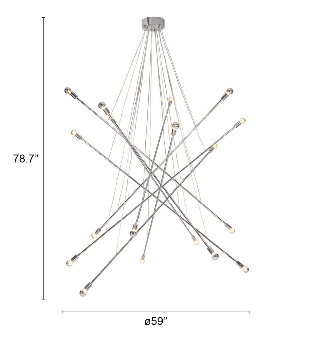 Silver Multi Light Metal Dimmable Chandelier-5