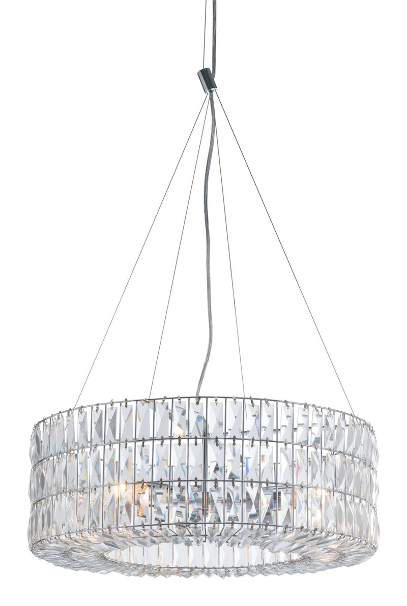 Silver Lantern Metal Chandelier With Silver Shades-0
