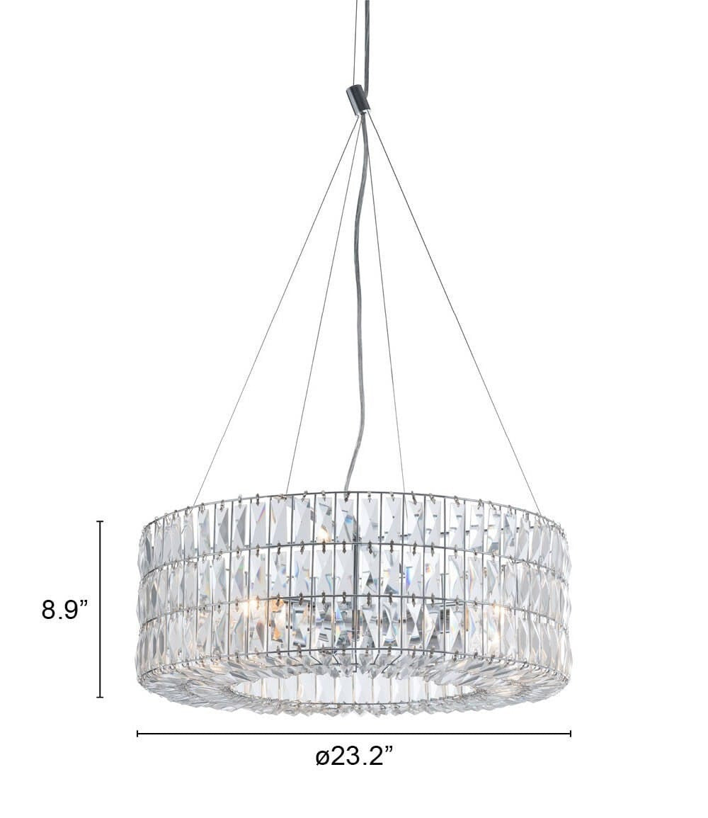 Silver Lantern Metal Chandelier With Silver Shades-4