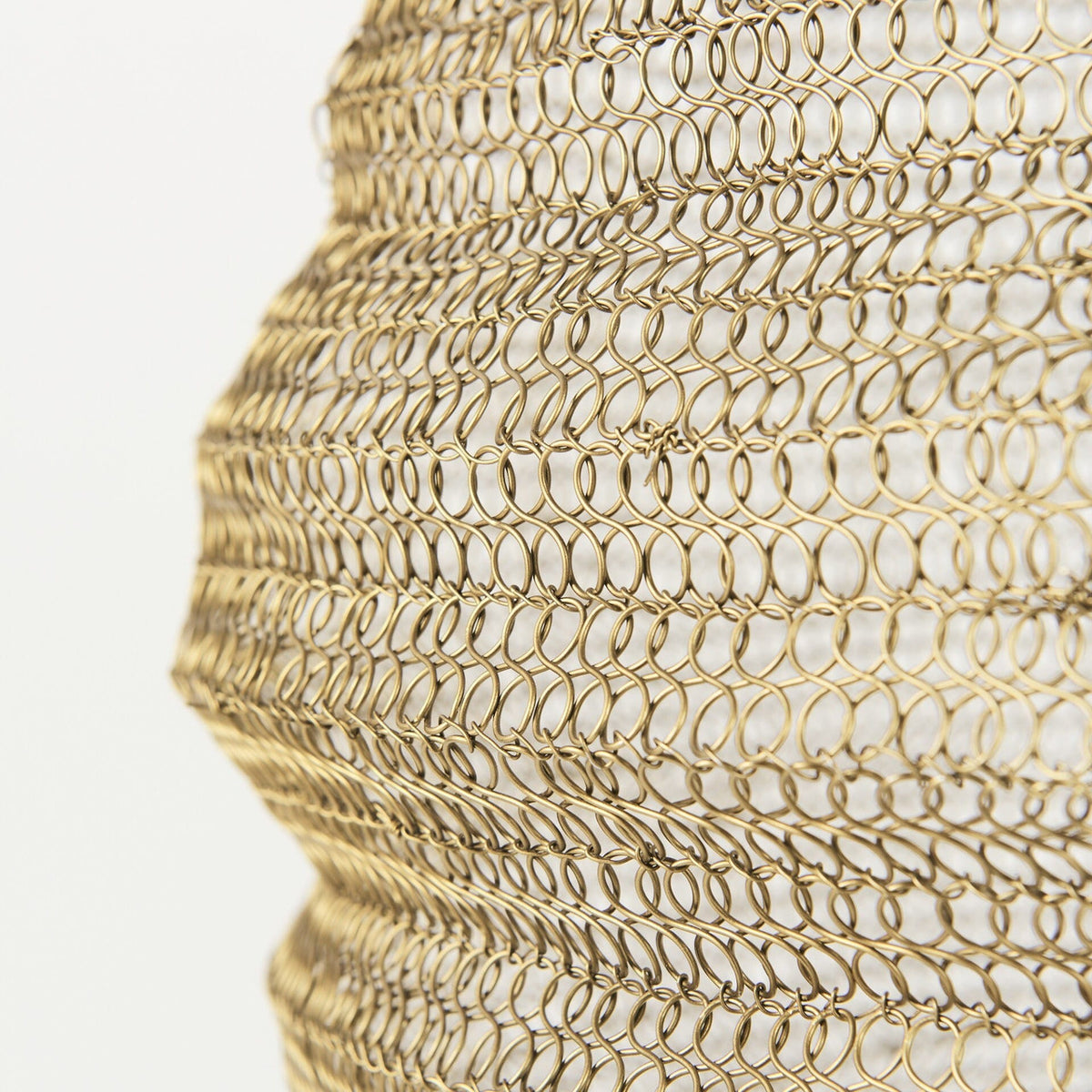 Gold Metal Wire Mesh Hanging Pendant Light-5