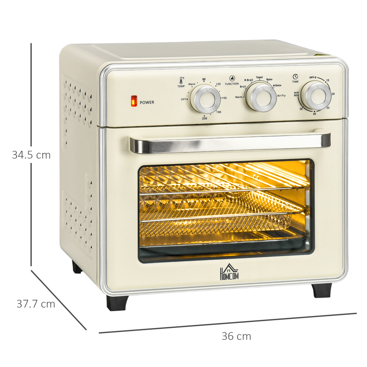 7-in-1 Toaster Oven 4-Slice w/ 60-min Timer Adjustable Thermostat 1400W