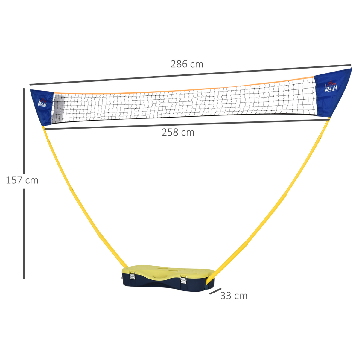 Foldable Badminton Net Set with 2 Pairs of Rackets 2 Nylon Shuttlecocks