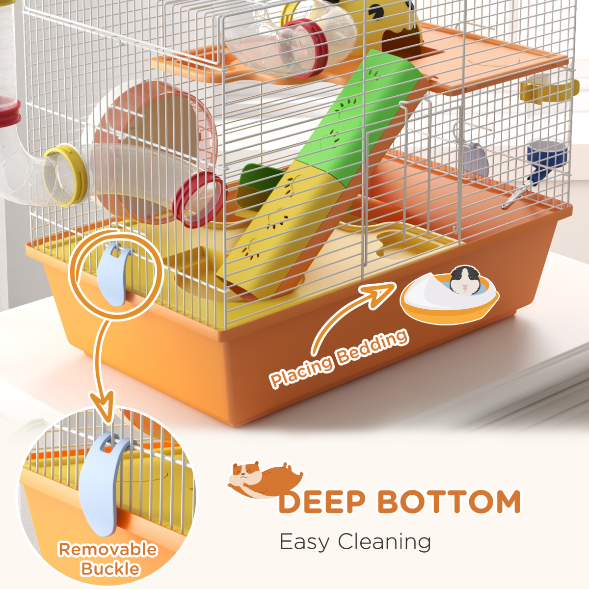 Hamster and Small Pet Cage, White, Steel