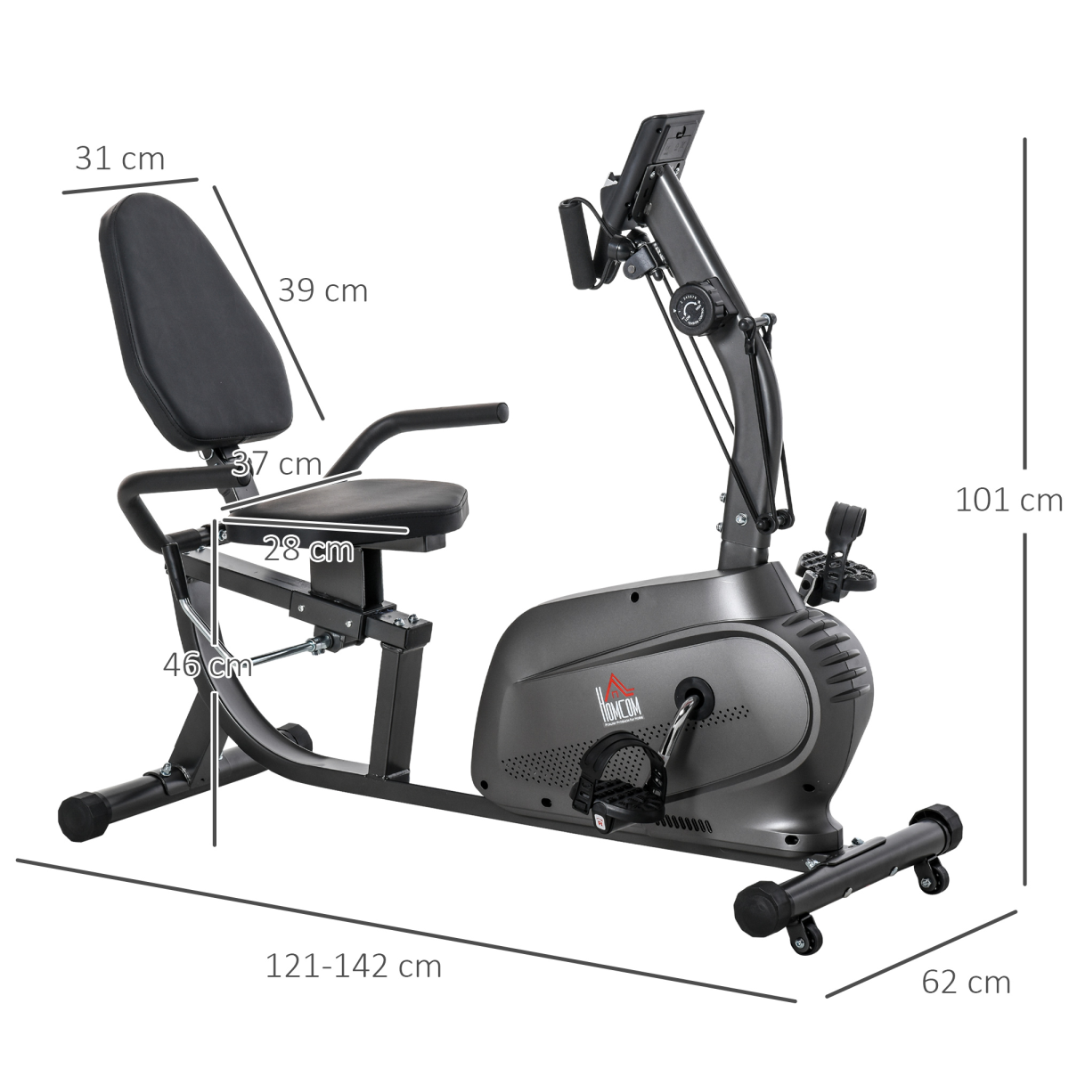 Exercise Training Stationary Cycling Bike with LCD Monitor and Pad Holder