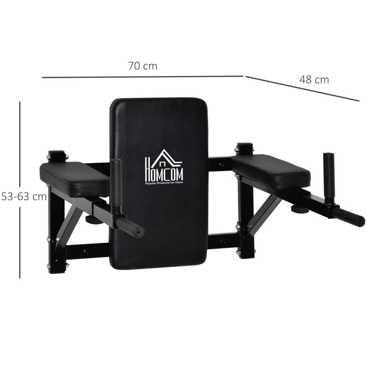 Gym Rack Dip Station Wall Mounted AB Knee Leg Raise Pull Up Fitness