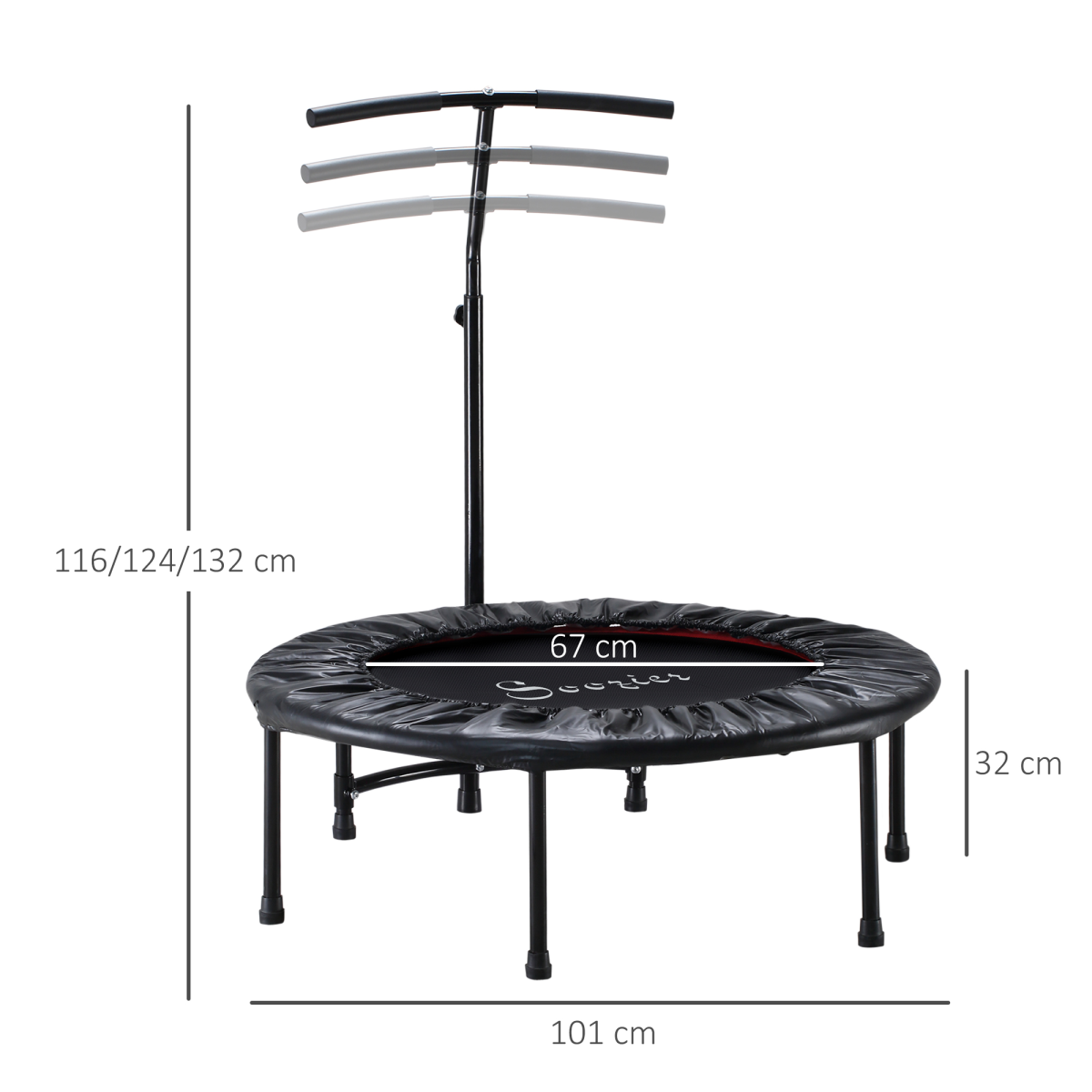 40'' Kids Mini Trampoline, Adult Rebounder Jumper with Handle Fitness