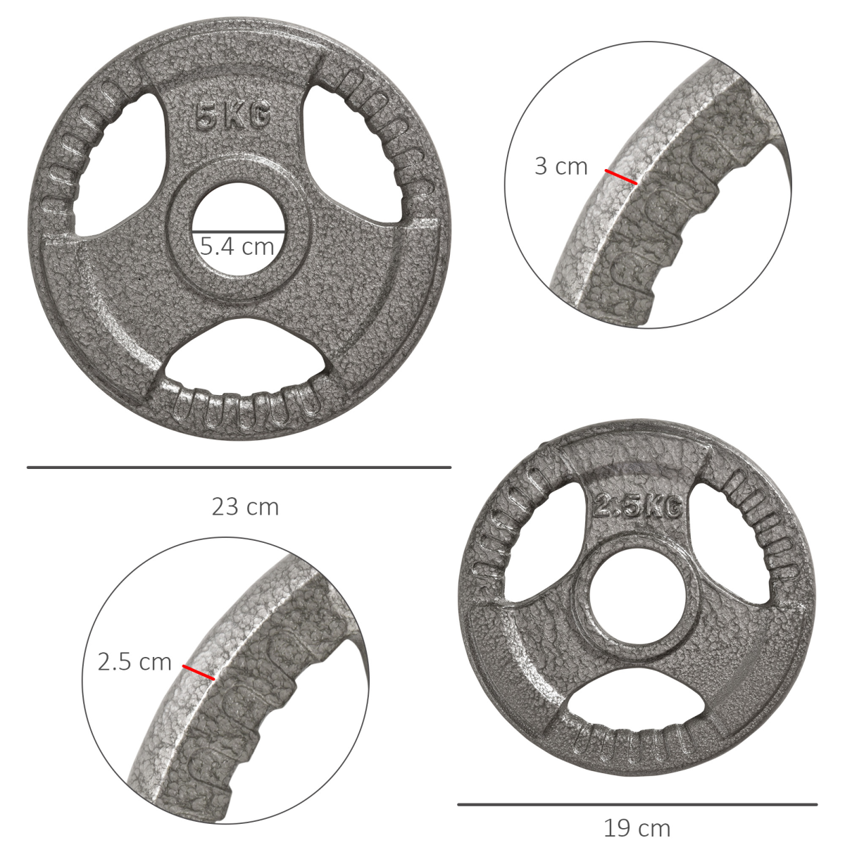 2" Olympic Weight Plates Sets for StrengthTraining with Weight 2 x 5kg, 2 x