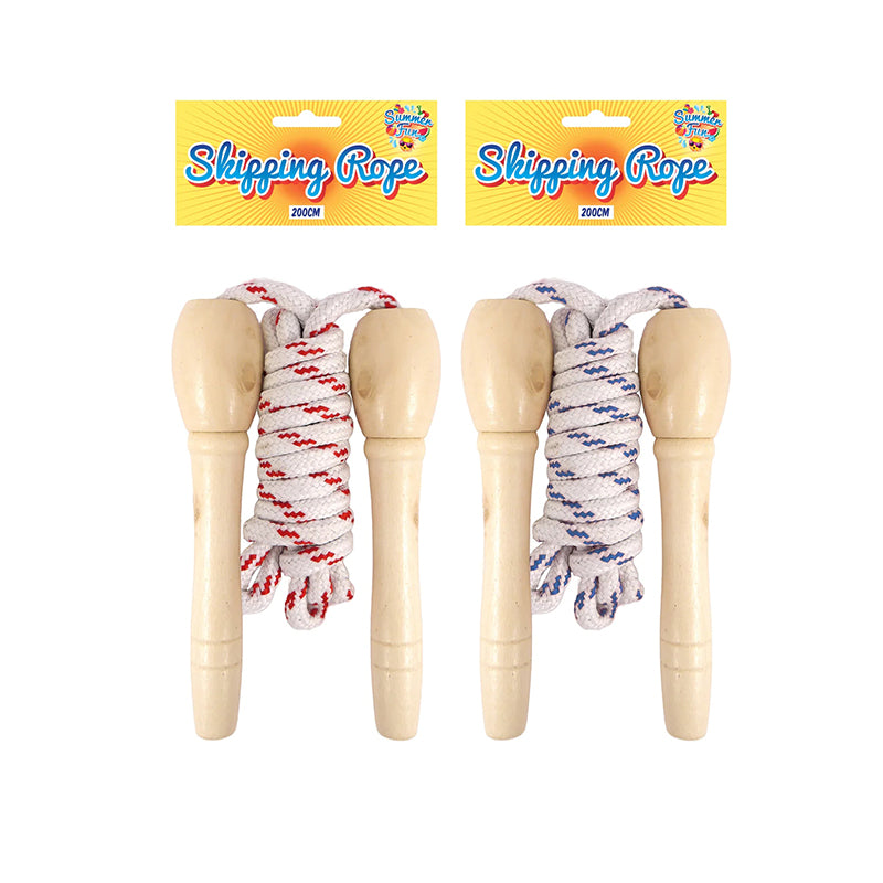 Skipping Rope 200cm with Wooden Handles, Fitness Jump Rope for Kids image 1