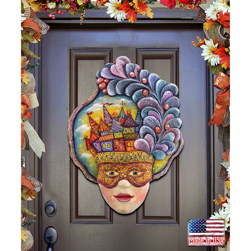 Carnival Mask Halloween  Door Decor by G. DeBrekht - Thanksgiving Halloween Decor - 8161038H-0