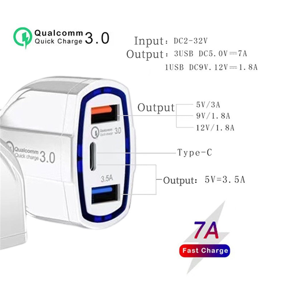 Car Charger White 48W, Dual USB and USB C PD Fast Charger for Phones and Tablets image 3